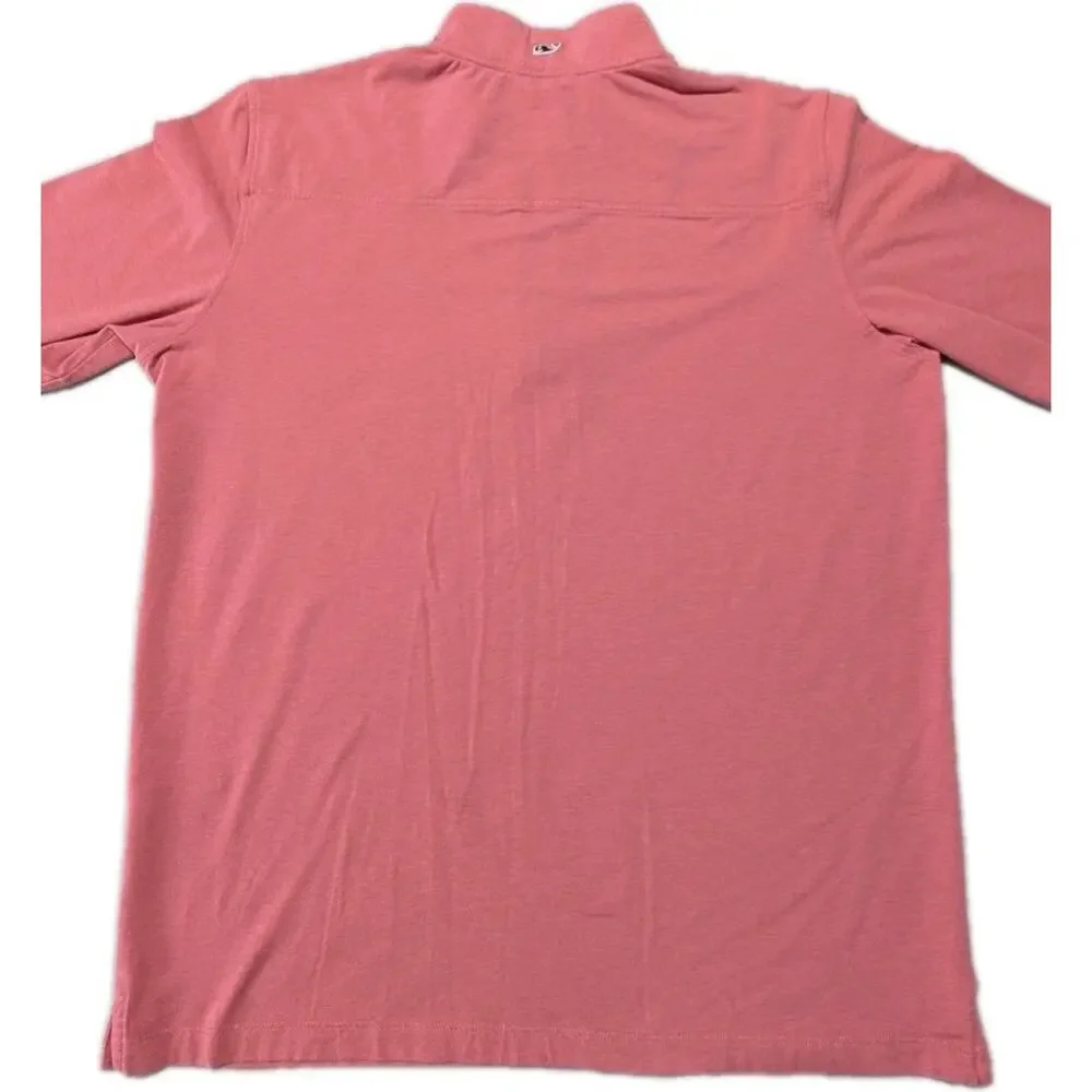 Vineyard Vines Edgartown 1/4 Zip Pullover Men's Size L Coral Pima Cotton Blend - Picture 4 of 11